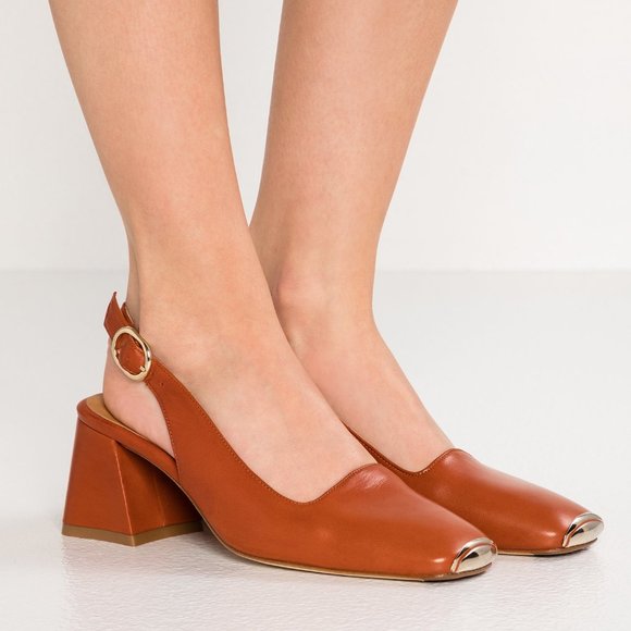 Miista Shoes - MIISTA Canar Square Toe Slingback Pump chunky heel